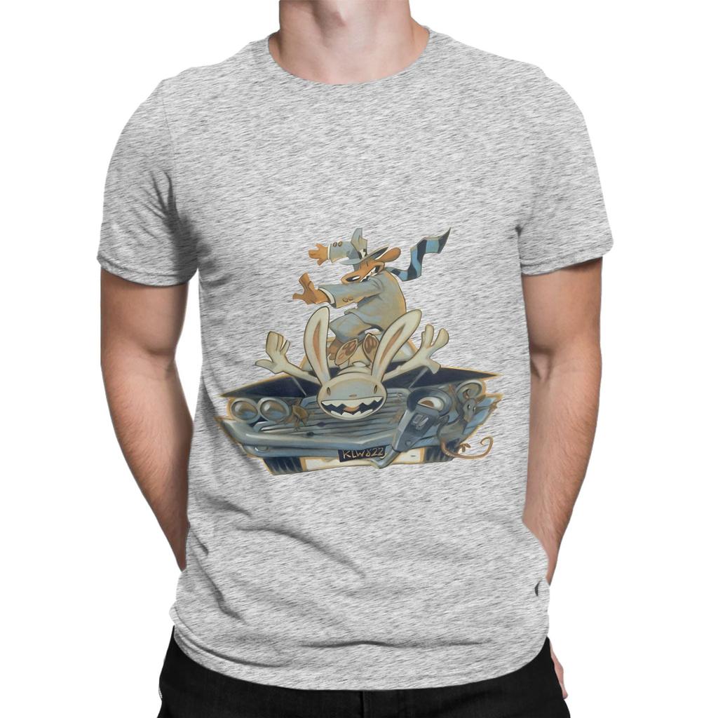 Sam And Max Hit the Road Sticker Graphic 100 Cotton TShirt Sam And Max Hit the Road Tees Tops For Unisex