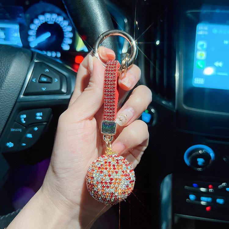 Elegant Handmade Diamond Keychain: Stylish Women's Car Accessory & Pendant