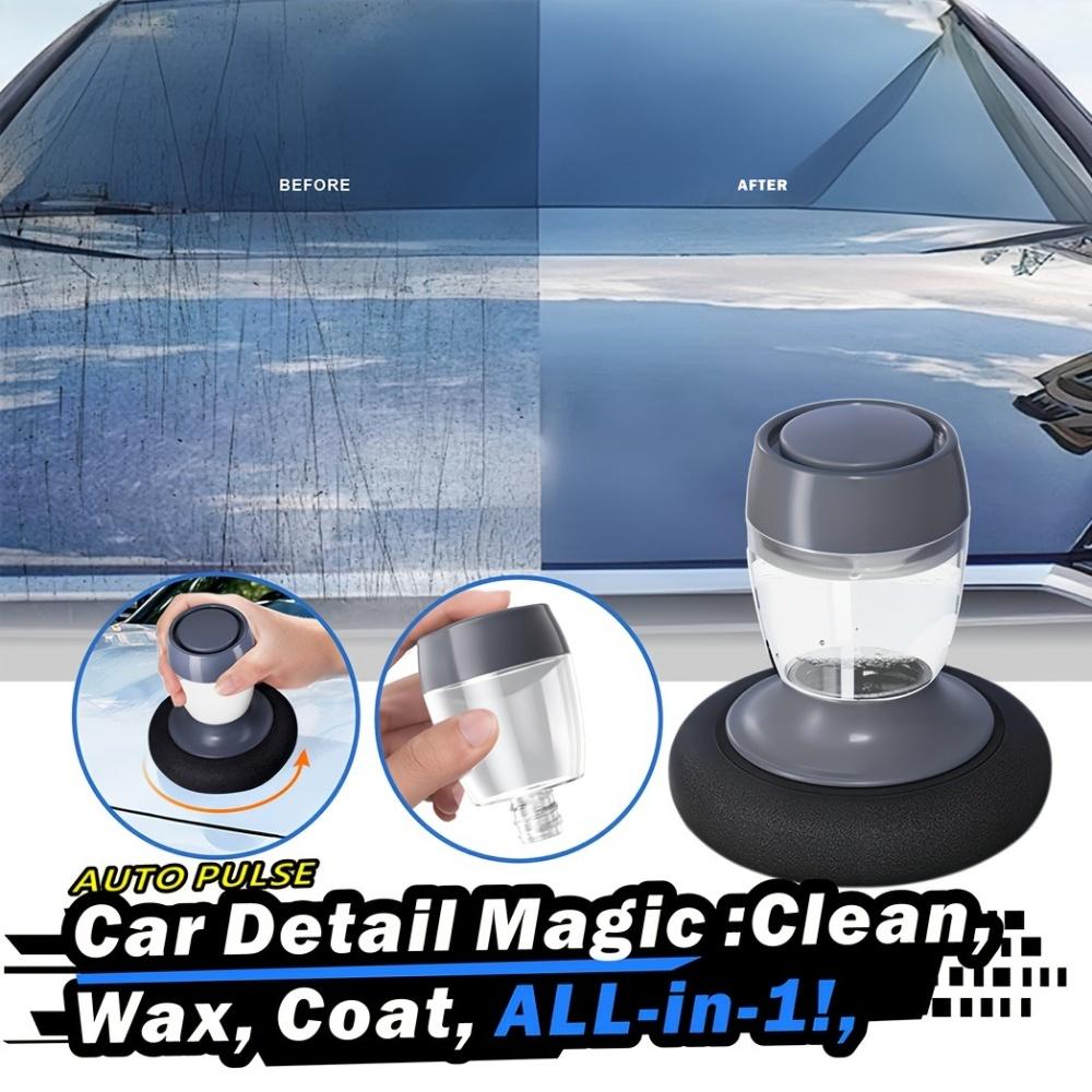 Auto Wachspolitur & Kratzerreparaturwerkzeug - Flüssigkeitsfreisetzung per Knopfdruck, Mehrflächenpolierer für Glas, Kunststoff, Leder, Ideal für Lack- & Reifenglanz