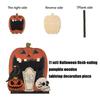 Handcrafted Scary Pumpkins Table Ornament Solid Wood Carving Halloween Home Festival Shelf Display