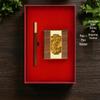 Chinese Solid Wood Pen Holder: Premium Desktop Ornament & Corporate Gift In Elegant Gift Box