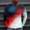 Summer Men's 3D Printed Long Sleeve T-Shirt Fashion Versatile Breathable Trend Casual