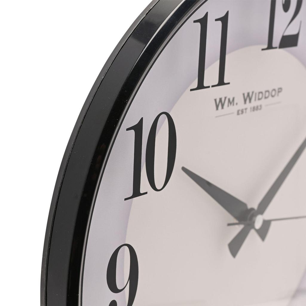 Wm Widdop White Dial Slim Line Wall Clock 31cm