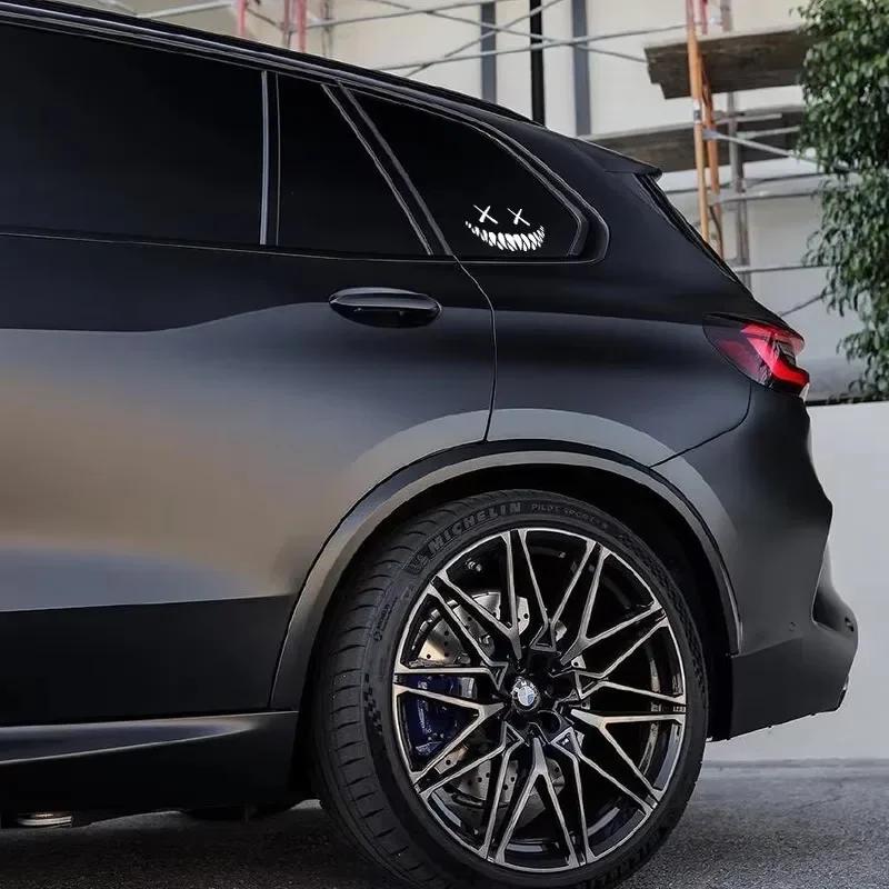 Demon Smiling Face Car Stickers for Rear Windshield Motorcycle Decoration Car Stickers Waterproof Colorful Reflective Sticker