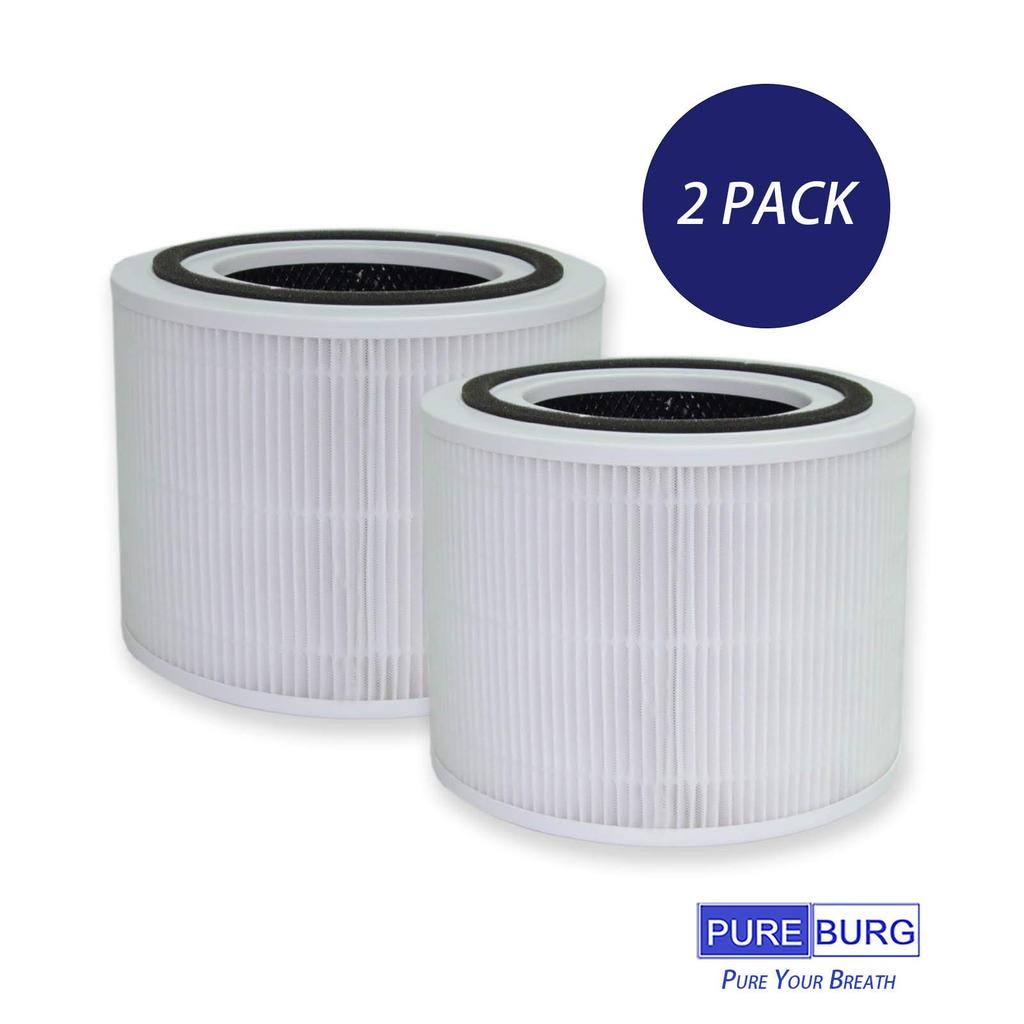 PUREBURG Compatible Filter for Levoit Core 300 P350 2 Pack H13 True HEPA Dust Collection Deodorizing Filter