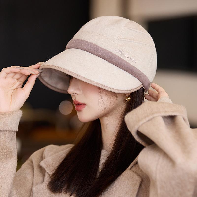 

Осенне-зимние шляпы, женские высококлассные маленькие шляпы для верховой езды, подчеркивающие лицо, модные универсальные теплые шляпы, литературные и ретро шляпы-кепки One Size