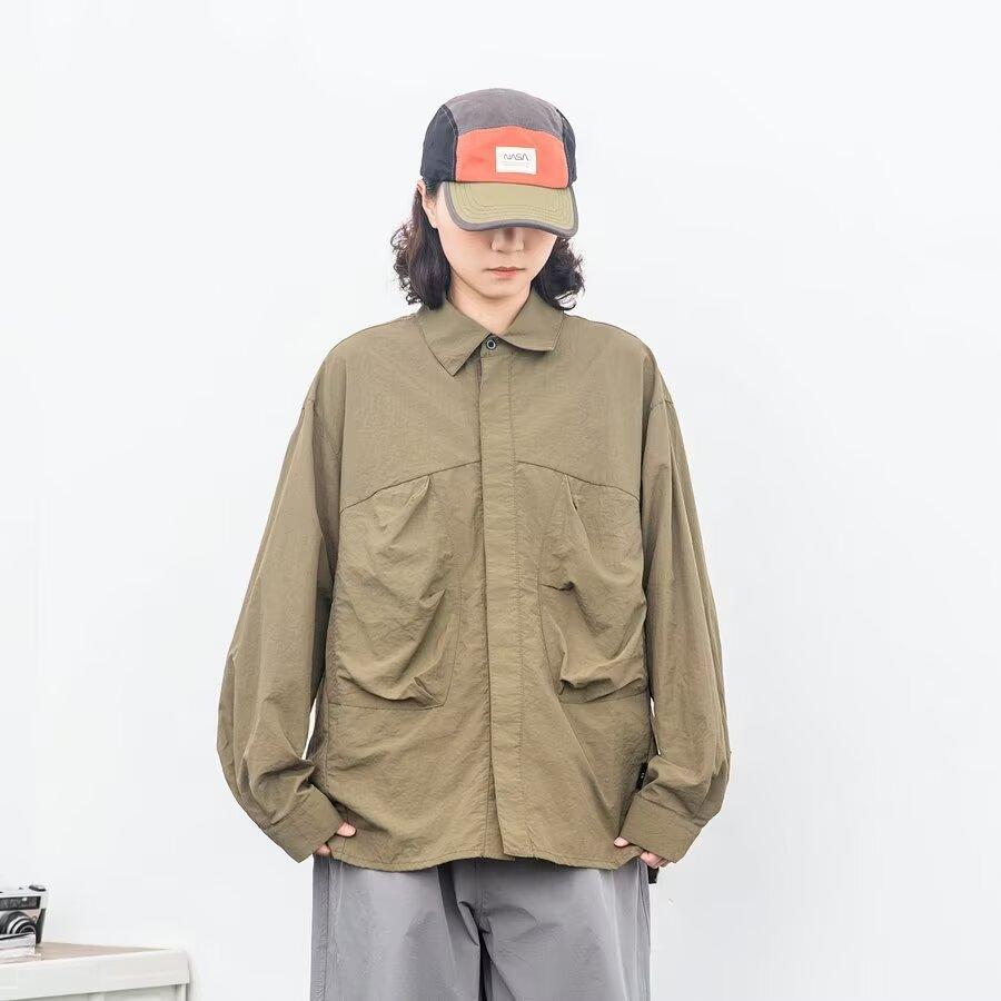 2024 Letter Long Sleeve Shirt Japanese Hong Kong Style Ins Loose Shirt Boys Summer Trendy Versatile Casual Coat