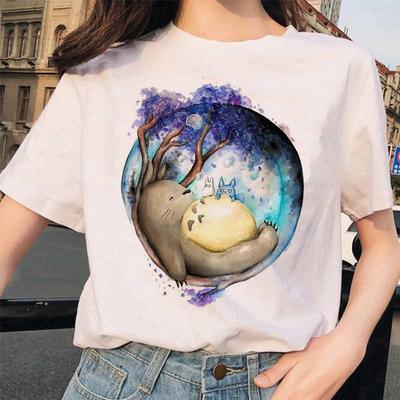 Totoro Spirited Away Γυναικείο T-shirt Ghibli Γυναικεία Ιαπωνική μπλούζα Ulzzang Anime Miyazaki Hayao Lady Tees
