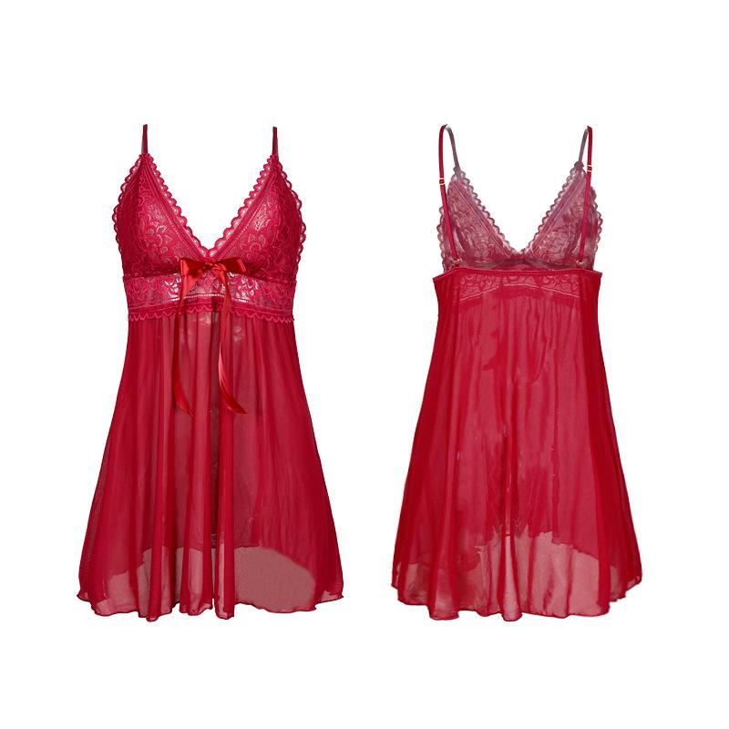 Sexy Netz-Durchsichtige Spitze Pyjamas Mehrfarbige Optionen Cami Nachthemd Damen Bequeme Loungewear 716 Atmungsaktiv Flirty Nachtwäsche Ideal für Warmes Wetter