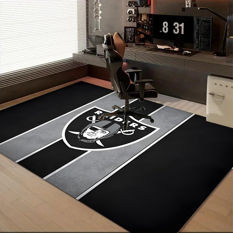 1PC Las Vegas Raiders Design Rug Game Carpet, Floor Mat for Bedroom Living Room Entryway Rug, Home Decor Idea Gift for Christmas birthday