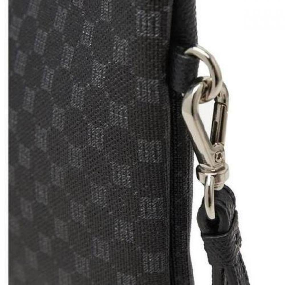 Daks Black Leather Dd Logo Pattern Large Clutch Bag Dbba2f466bk