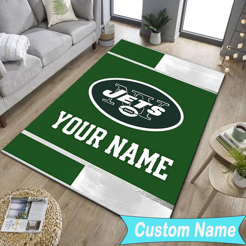 Custom NameJets Football Carpet, Indoor Rug, Chair Rug, Living Rooms, Doormat Made From Polyester Home Decor Birthday Christmas Gifts