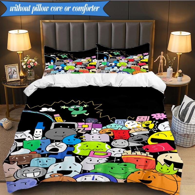 Buntes Trauminsel-Collage 3er-Set K-Pop-Musikgruppe Bettwäsche-Set, Ideal für Schlafzimmer, Wohnheim, Inklusive Bettbezug und 2 Kissenbezügen, Fan-Geschenke