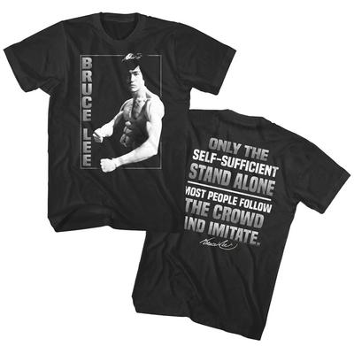 T-shirt da uomo Bruce Lee Autosufficiente Stai da solo Non seguire la folla Slogan