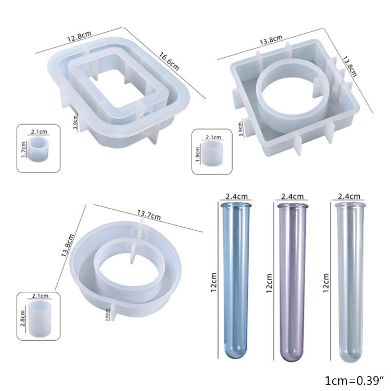 Test Tube Vase Silicone Bracket Mold Creative Desktop Flower Pot Hydroponic Cylinder Used to Spread Hydroponic Plant
