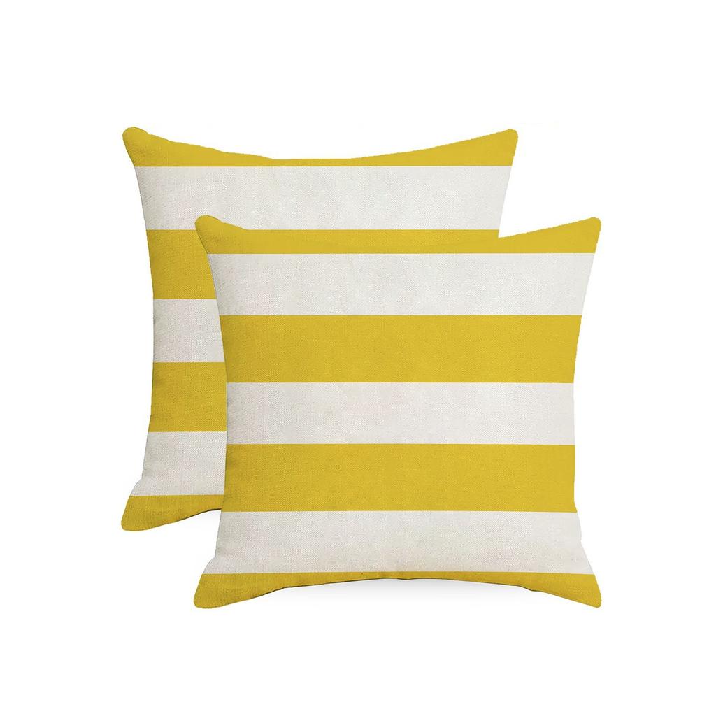 Home Geometric Stripes Graphic Simple Outdoor Waterproof Linen Pillowcase Sofa Chair Cushion