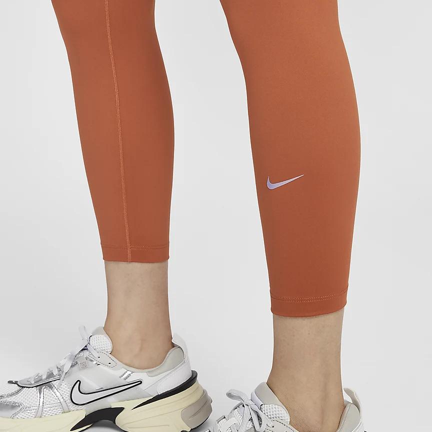 Nike One Solid Quick-Dry High-Waisted Nine-Point Tight Sports Leggings Women leggings Sunrise-Red FN3233-825