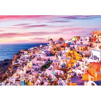 [Aloc] Puzzle Panoramique du Coucher de Soleil à Santorin 1000 Pièces - Paysage d'Île Grecque par ALOK