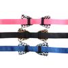 Haustier Leopardenmuster Roségold Metall Schnalle Schleife Hundehalsband