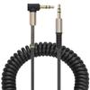 3.5mm Elbow Spring Expansion Audio Adapter 3.5mm To 3.5mm Male Plug Jack Audio Cable Flexible Spring Cable Aux Line