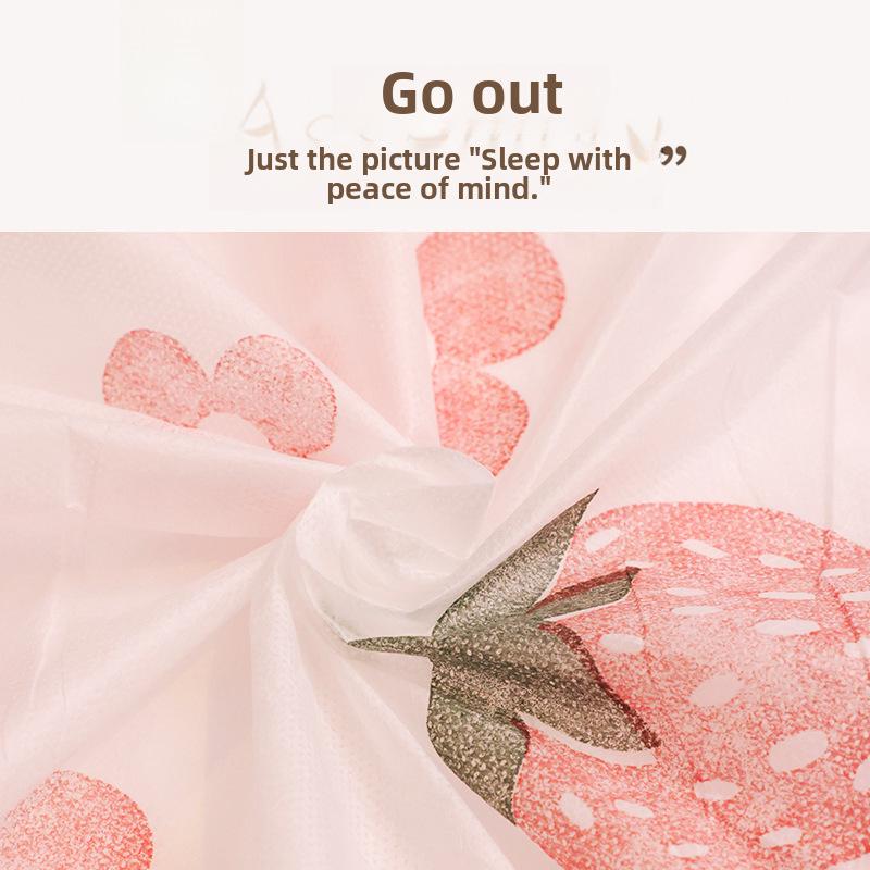 "Travel Double Bedding Set: Disposable Printed Quilt Cover, Pillowcase, Sheet"