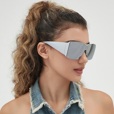 Nouveaux Lunettes de Soleil Femme Une Pièce Mode Personnalisées Tendance Style Rue Lunettes Polyvalentes 8570