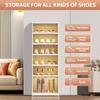 Fold & Lock Shoe Cabinet System - 6-Tier Collapsible Shoe Rack with Dust-Proof Doors, 12 Pair Space-Saving Storage