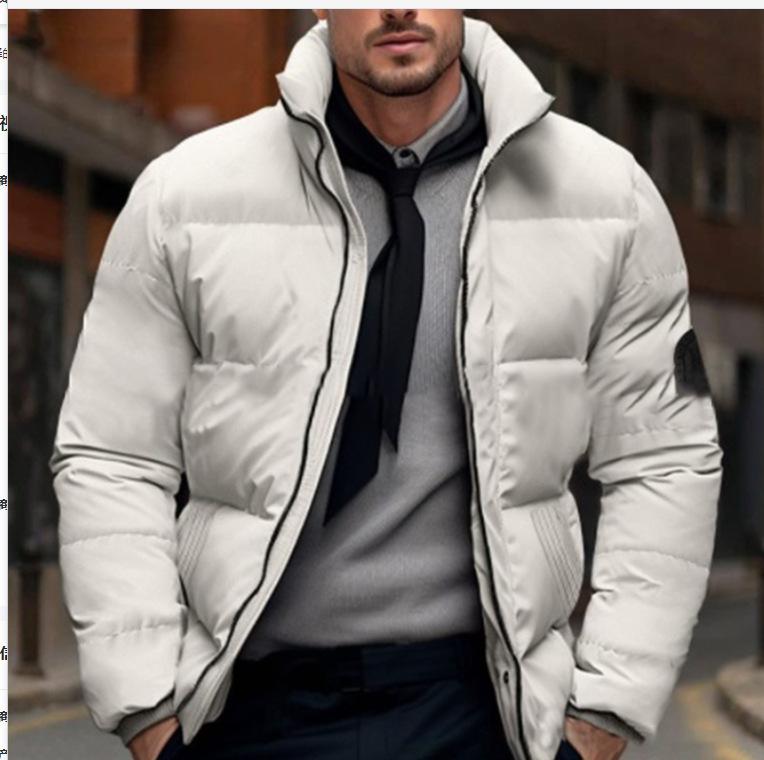 European & American Men's Winter Cotton Padded Jacket, Thickened, Casual, Plus Size, Outerwear, Labeled European Size.