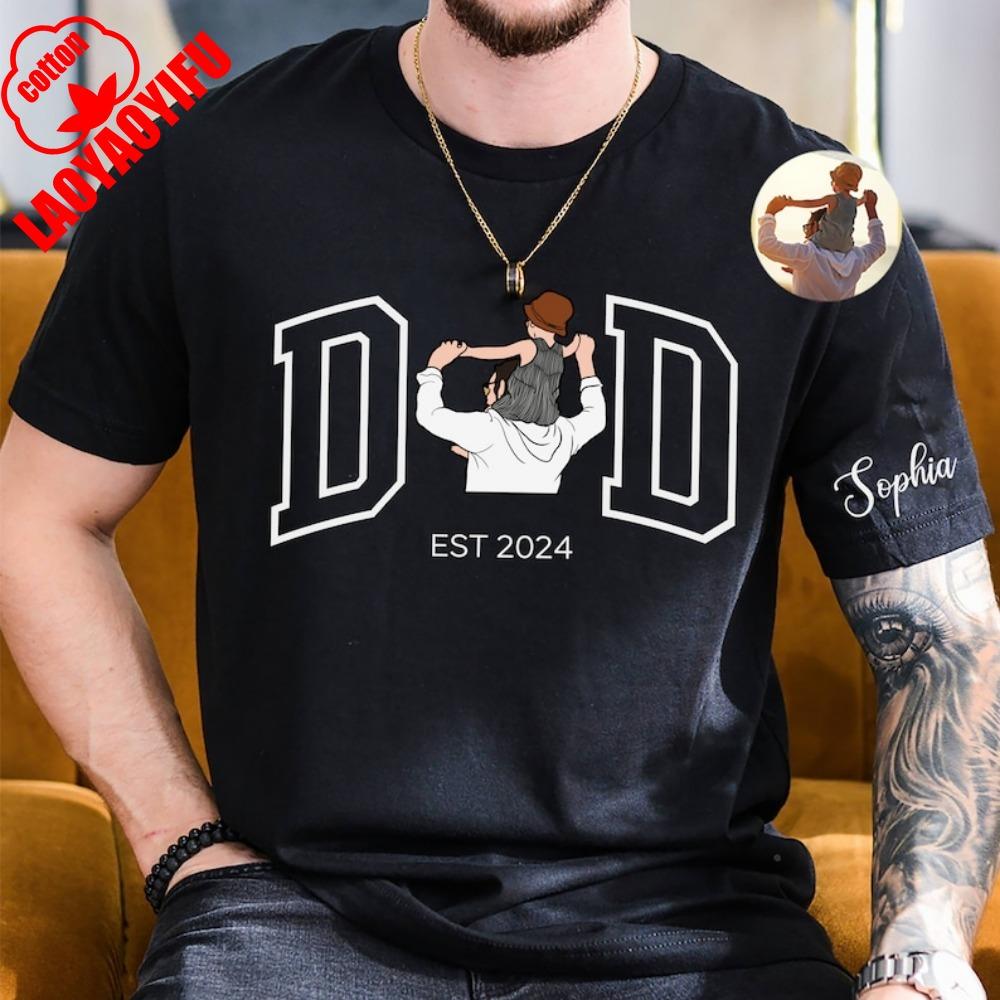 Tričko s vlastní fotografií pro tátu, tričko ke Dni otců, dárky ke Dni otců, personalizované tričko s portrétem táty