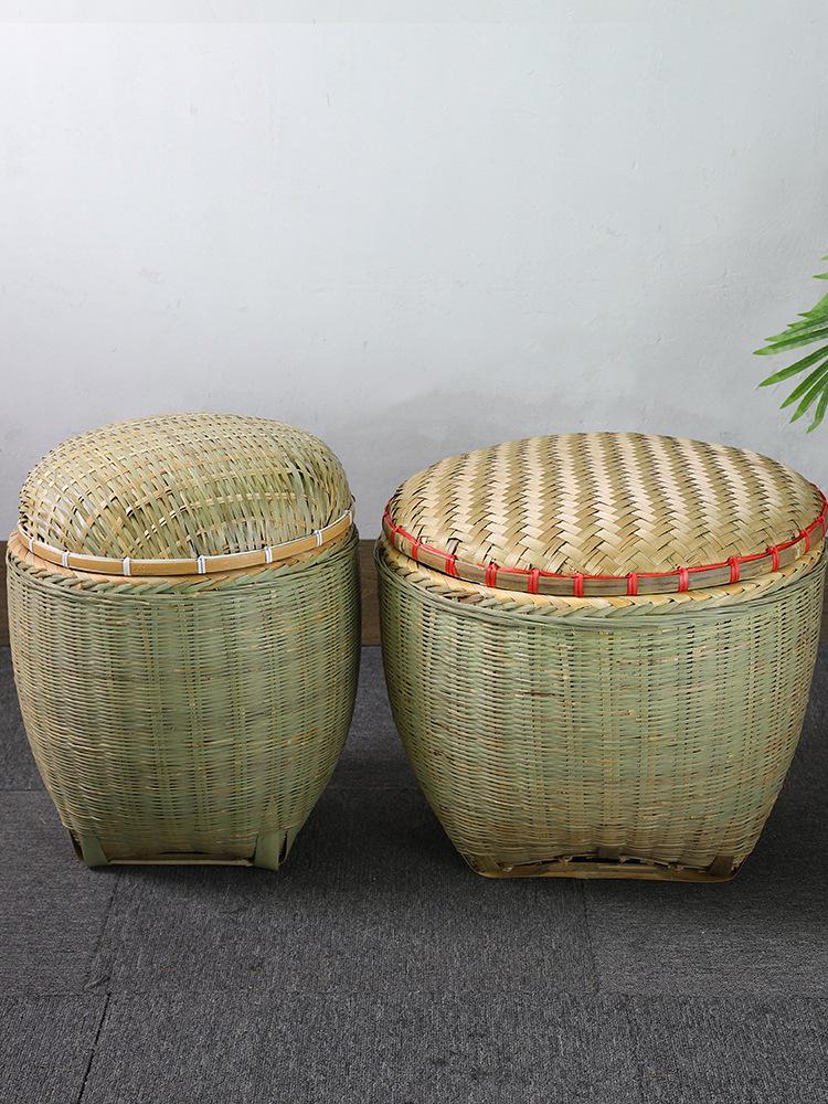 Large Handmade Bamboo Rice Washing Basket - Pastoral Style Winnowing Basket