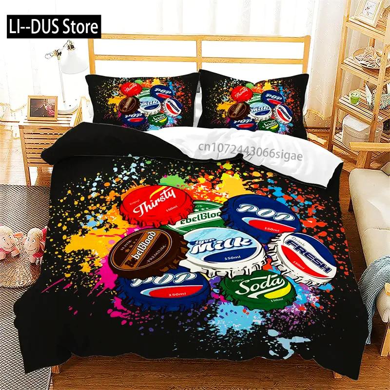 Graffiti Duvet Cover Hip Hop Street Culture Print Bedding Set Microfiber Colorful Overlapping Blocky Letters Art Comforter Cover