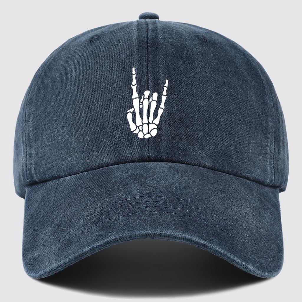 Skull Hand Print Design Adjustable Dad Trucker Visor Sun Hat Unisex