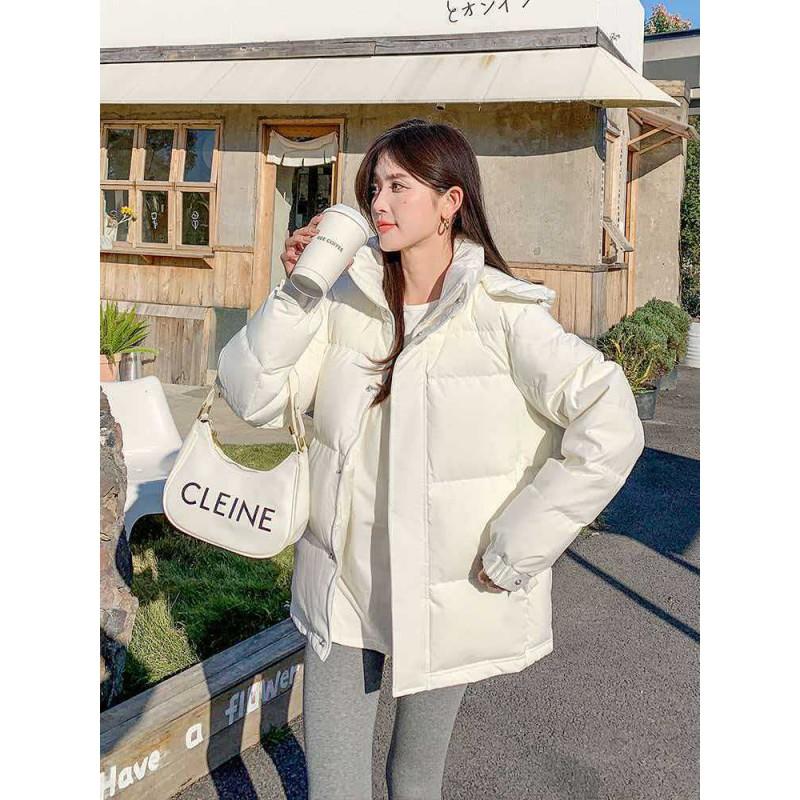 Couple Short Down Jacket Winter Thick Hooded Loose Fit