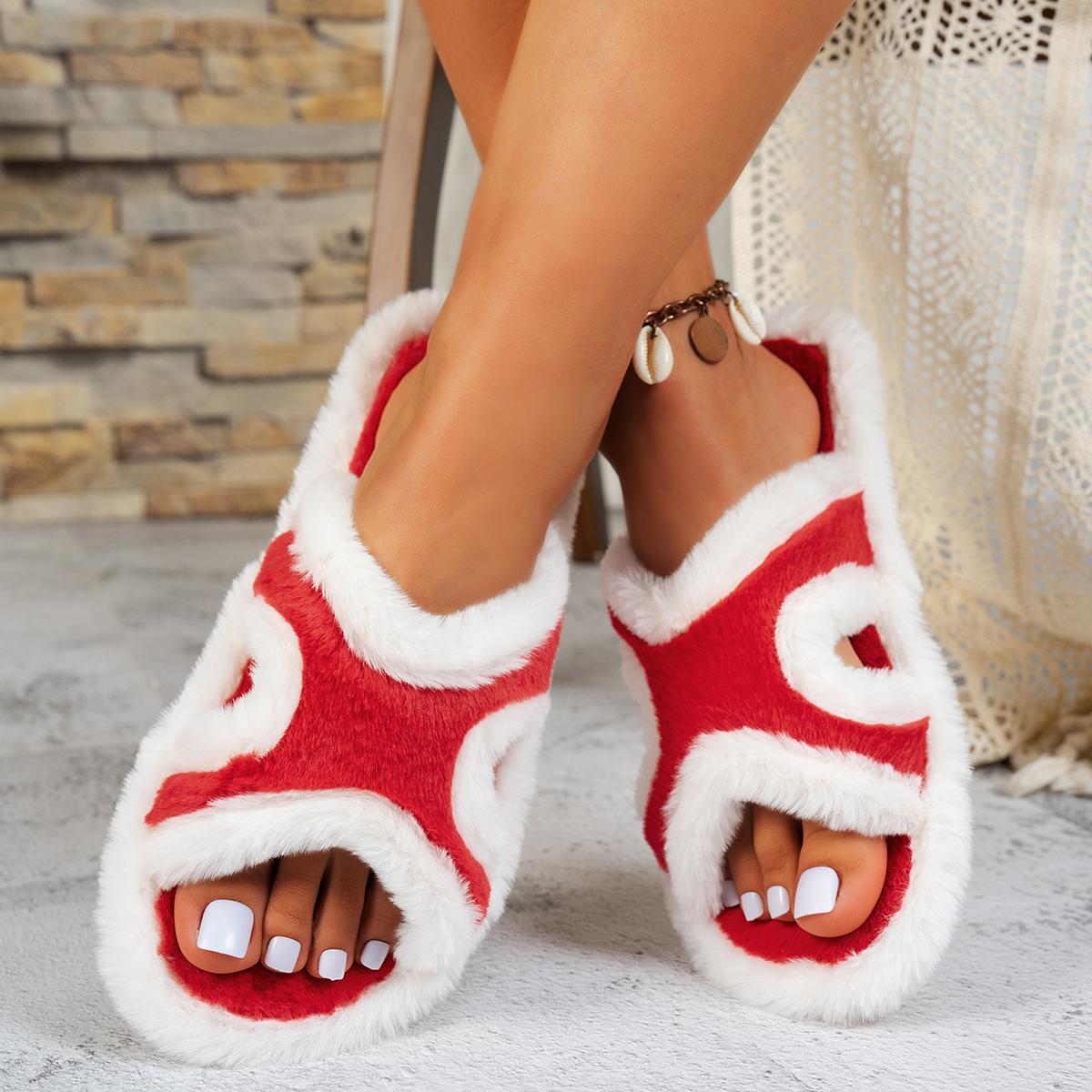 Модные пушистые тапочки женские 2025 новые легкие мягкие балетки женские осень зима домашняя модная обувь домашние пушистые шлепанцы женские 36-37 1898₽