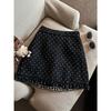 Plus-Size Women's Polka Dot Ruffle Lace Mini Skirt - High Waist, Slimming & Hip-Hugging Design