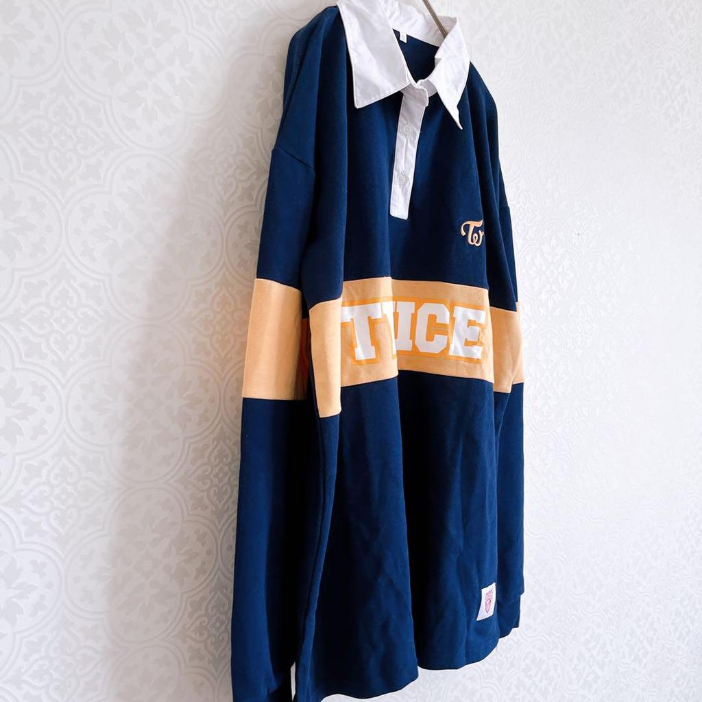[USED] Like new! TWICE Nayeon NAYEON RUN long-sleeved polo shirt, navy, size XL