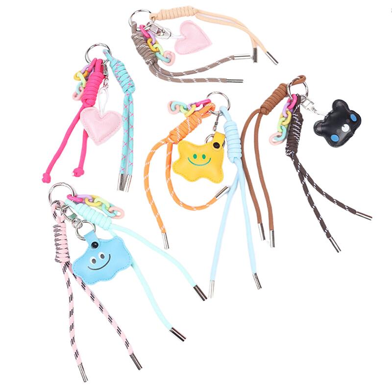 Handmade Keychains Diy Bags Pendants Smiling Faces Woven Ropes Cute Accessories Woven Ropes Decorations
