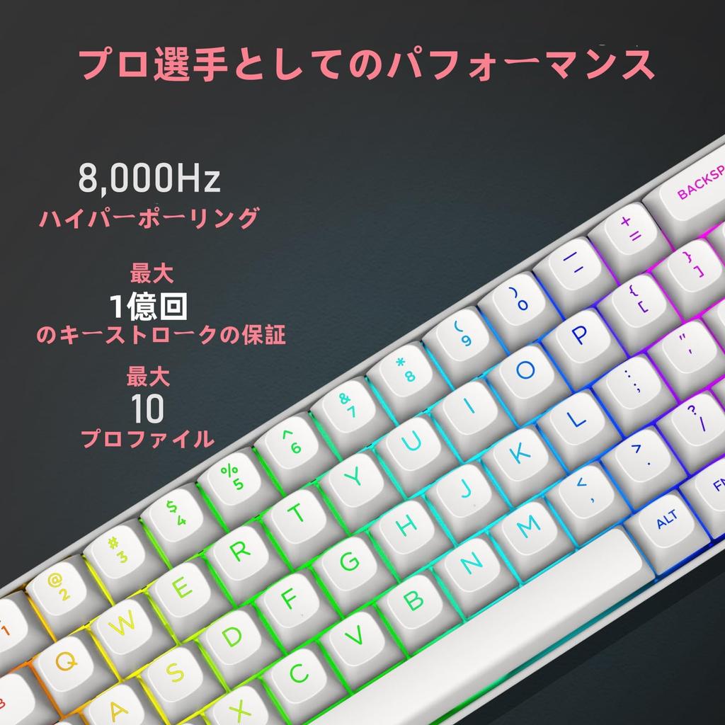 Rapid Trigger Mechanical Gaming Keyboard Wired Keyboard Adjustable Actuation Magnetic Switch Polling Rate 8000Hz RGB Backlight Mini 68 Key Computer
