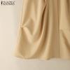 ZANZEA Women Casual Elastic Waist Solid Color Loose Skirts