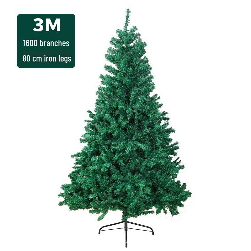 Eco-Friendly Encrypted Green PVC Christmas Tree - Sizes: 1.2m, 1.5m, 1.8m, 2.1m