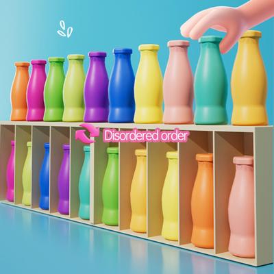 1 Set Flaschenfarben Zuordnungsspiel mit 10/20 bunten Flaschen Kinder Kleinkinder Jungen Mädchen Gedächtnistraining Flaschenfarben Zuordnung Pädagogisches Brettspiel