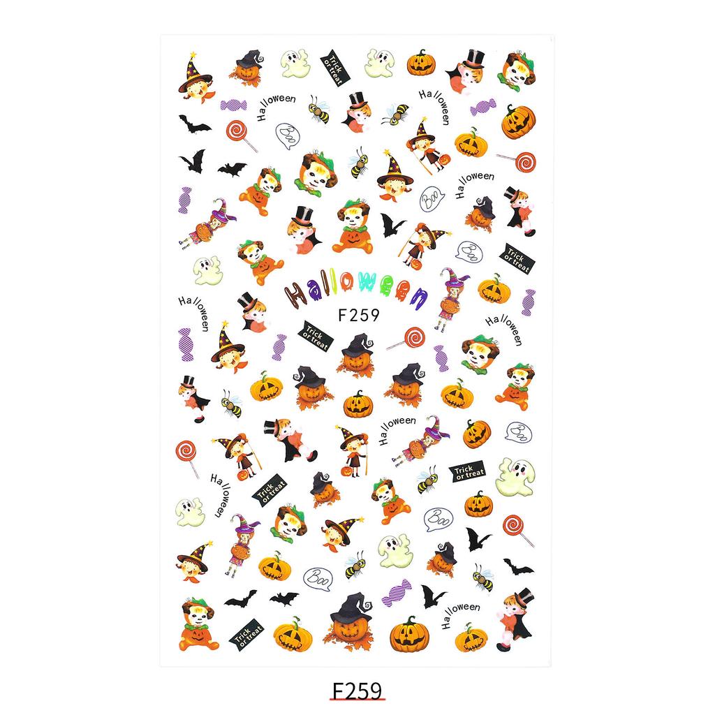 3D Adhesive Halloween Christmas Nail Stickers Decals Nail Art Decoration