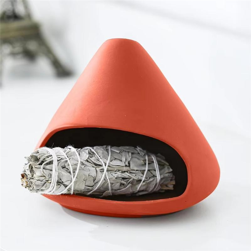 

Incense Holder, Handmade Smudge Bowl, Sage Burning Tray Incense Burner For Yoga - Stick Compatible-B61B чорний