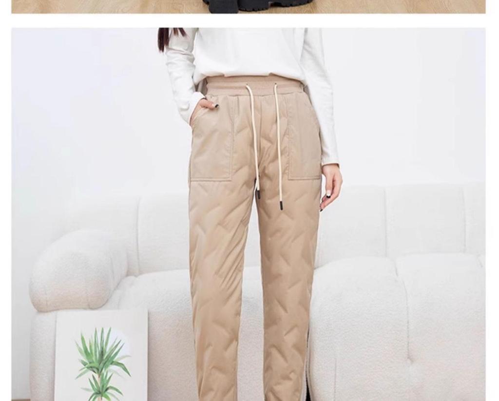 Damen High-End Gänsedaunen Winterhose - Kältefest, Bündchen für Skifahren, -40°C.