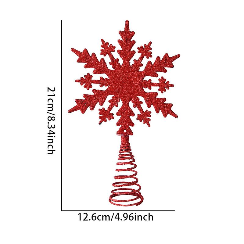 1Pc Gold Stamping Christmas Metal Exquisite Tree Top Star Party Decoration Snowflake Glitter Christmas Decoration