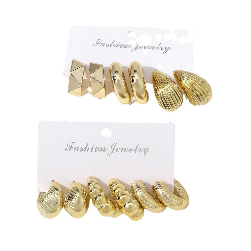 European and American New Earrings Set High-end Acrylic Personality Exaggerated Retro Geometric Irregular Ear Jewelry