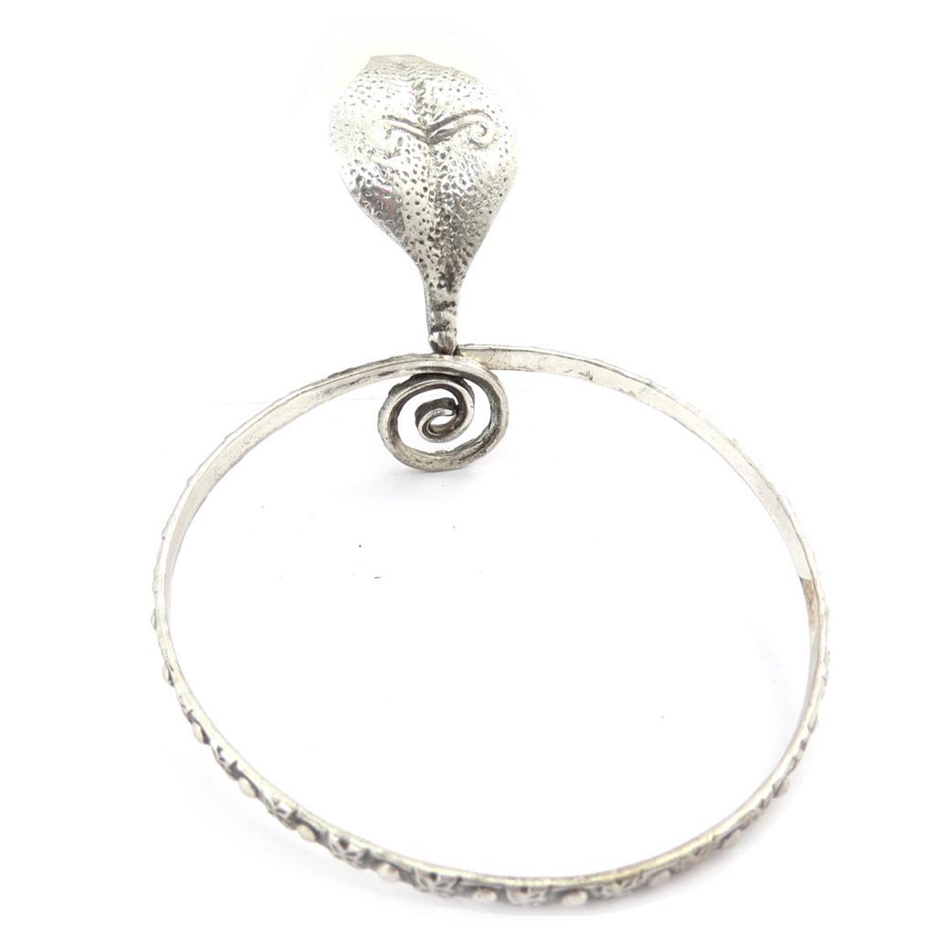 Les Trésors De Lily [K0279] - Bracelet bras créateur 'Cobra' argenté