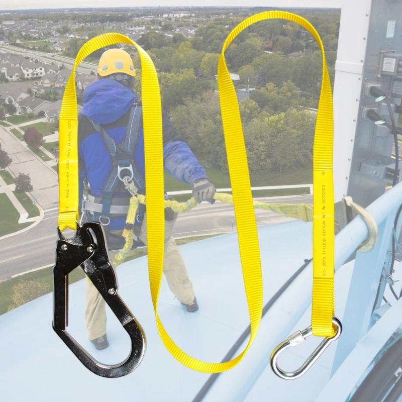 652F Steel Hook Safety Belt 180cm Not Fall Harness Lightweight Steel Climbing Rope for Outdoor Activity & Roofing Job