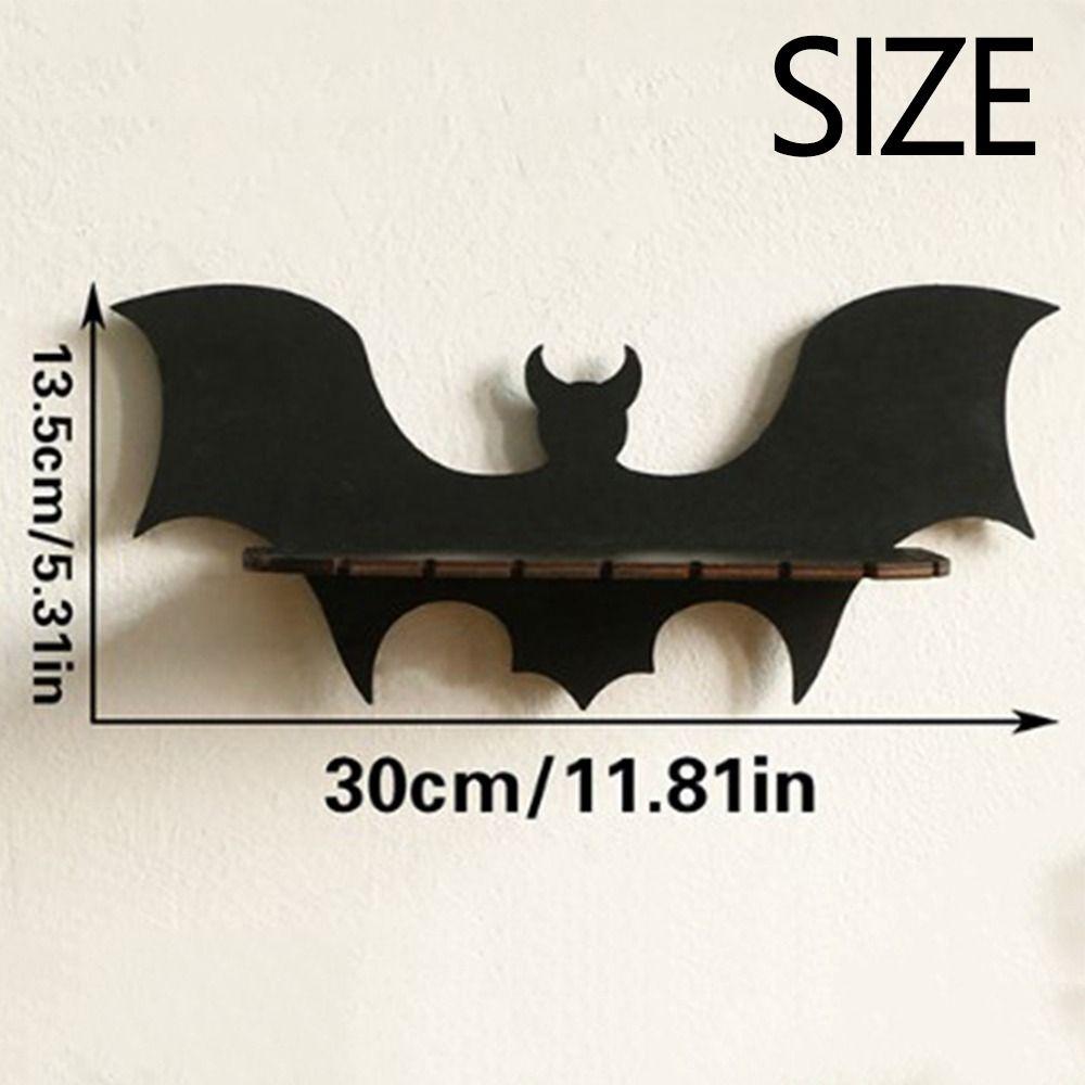 Black Bat Wall Shelves Bat-shaped Gothic Halloween Shelf  Living Room Decoration