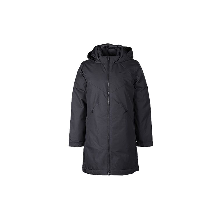 

adidas Neo Women s Hooded Mid-Length Down Jacket Black Women EI6259 M